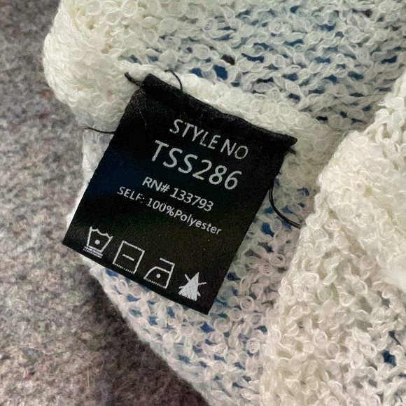 NWOT: POL Boho Ivory Pink Star Dolman Sleeve Oversized Knit Tunic Top• Medium - Picture 6 of 6